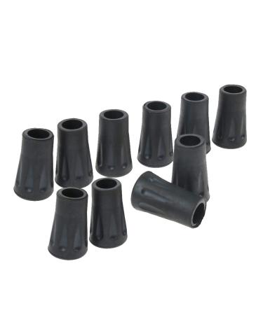 10x Black Rubber Cane Crutches 12mm