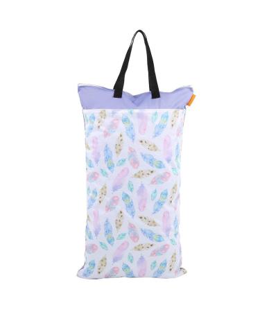 Hztyyier Hanging Wet Dry Cloth Diaper Bag 15.8 x 27.6inch Large Capacity Reusable Diaper Pail Bag for Reusable Diapers or Laundry(#3)