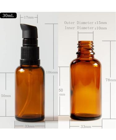 ericotry 6 Pcs 30ml Amber Glass Travel Bottles for Toiletries Refillable Travel Size Liquid Containers Glass Lotion Pump Bottle Mini Soap Pump Dispenser Cosmetic Container Bottle Travel Accessories - Buy Online on SooperMarket.com