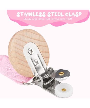 Vicloon 3 Pcs Baby Dummy Clips: BPA-Free Soother Pacifier Chain Holder for Teether Toy - Pink/Beige - Buy Online on SooperMarket.com