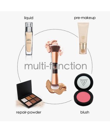 Double Ended Foundation Brush Makeup Concealer Brushes 2-in-1 Contour Brush Flawless Make Up Brush Ideal for Liquid Cream Powder Blending Buffing Concealer - Buy Online on SooperMarket.com