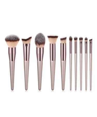 DFHBFG 10 Piece Makeup Brush Set Eye Shadow Cheek Red Powder Full Set Makeup Tool Brush As shown in the figure D