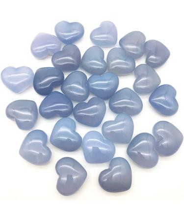 Meditation Stone 1 Pack Natural Large Blue Chalcedony Heart Crystal Gem Meditation Treatment - Buy Online on SooperMarket.com