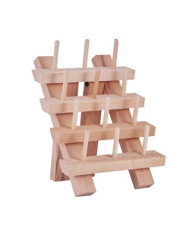 PH PandaHall 12 Spool/Cone Small Foldable Wooden Thread Rack Holder Sewing Embroidery Thread Holder Sewing Organizer for Sewing Embroidery  Burlywood