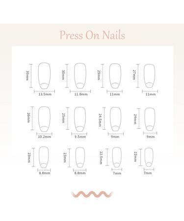 Luvadeyo 24 PCs Coffin Press on Nails - Long Acrylic Gradient Fake Nails for Women & Girls - Full Cover Cold & White Design - Buy Online on SooperMarket.com