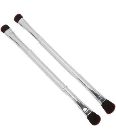 Soft Hair Eyeshadow Brush Set Silver Double Ended Makeup Brush for Women Precise Application with Supple Fiber Hair Convenient for Home and Stage Makeup - Buy Online on SooperMarket.com