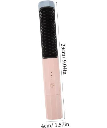 Angoily Cordless Hair Straightener Brush - Rechargeable & Travel-Friendly Heated Comb for Smooth Hair - Dual Purpose Nylon Brush in Purple - Buy Online on SooperMarket.com