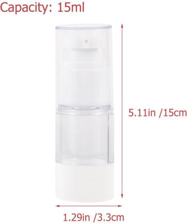 Lurrose 3PCS 15/30/50ml Airless Pump Bottles Press Pump Cosmetics Container Essence Cleanser Emulsion Storage Dispenser for Travel White - Buy Online on SooperMarket.com