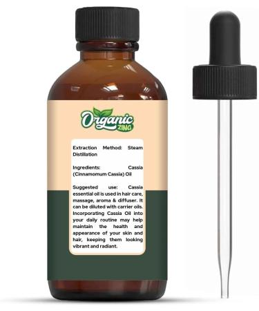 Organic Zing Cassia (Cinnamomum Cassia) Oil | Pure & Natural Essential Oil for Hair Care Massage Aroma & Diffuser - 30ml/1.01fl oz - Buy Online on SooperMarket.com