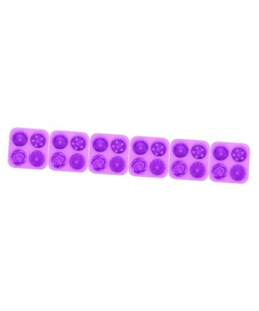 Zerodeko 6 Pcs Handmade Soap Mold Baking Muffin Mold Donut Candy Silicone Muffin Mold Baking Accessory Silicone Tools Silicone Molds Silicone DIY Mold Chocolate Silica Gel Roses Purple 3X16.6X16.6CMx6pcs