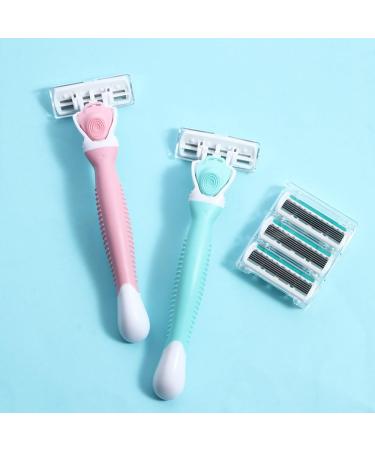 Vctitil Hair Removal Razor Holder - 1 Piece with 4 Stainless Steel Blades Anti-Slip Handle Manual Forearm Hair Trim - Green - Buy Online on SooperMarket.com