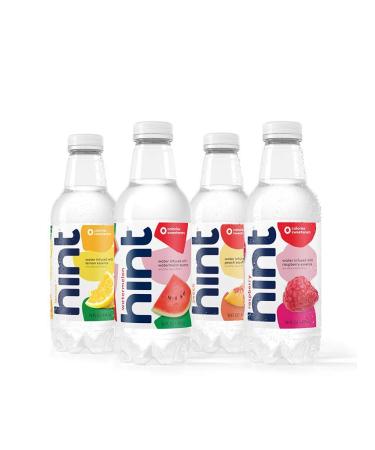 Hint Water Fruit Stand Variety Pack ,3 Bottles Each of: Peach, Raspberry, Watermelon, and Lemon, Zero Calories, Zero Sugar and Zero Sweeteners,16 Fl Oz (Pack of 12) 4-Flavor Fruit Stand Variety Pack