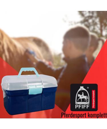 PFIFF 100576 Children's Grooming Box - 6-Piece Horse Care Kit in Blue | International Shipping Available - Buy Online on SooperMarket.com