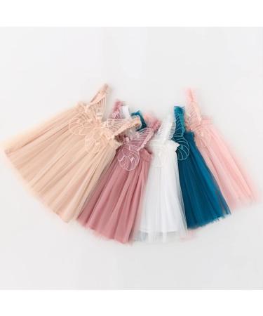 PythJooh Baby Girl Tulle Dress | Sleeveless Butterfly Wings Tutu Princess Dress for Toddler Girls | Daisy Stars Sundress (12-18 Months, Green) | 0-4 Years - Buy Online on SooperMarket.com