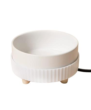 Eactel heated animal drinking rechargeable pet heating heated low dog water bowl pet drinking fountain heated pet water sap for kitten cats puppies white