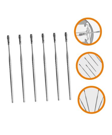 6pcs Stainless Steel Spring Earwax Cleaner Tool Set - Ear Pick, Earwax Catcher, Digger, Spiral Remover, Scoop - Buy Online on SooperMarket.com