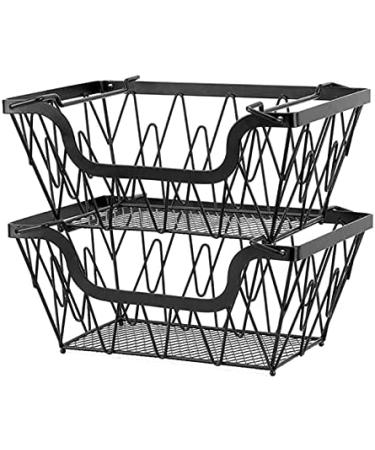 Fruit Basket Bowl 2 Tier Metal Fruit Basket Display Stand Vegetables Fruits Bread Counter Storage Organizer Kitchen Bathroom Decoration Fruit Bowls - Buy Online on SooperMarket.com