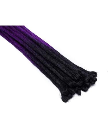 Silk-co Dreadlocks Braiding Hair Extensions All Human Handmade Ombre 24 inch Crochet Braids Reggae Hip-Hop Hairpiece Handmade for Braiding Black-Dark Purple  - Buy Online on SooperMarket.com