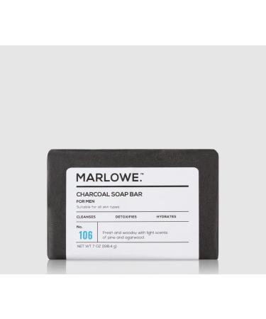 MARLOWE Charcoal Face & Body Soap Bar No. 106 - 7oz | Detoxifying Cleansing Bar for Men with Shea Butter & Willow Bark | Natural Extracts | Amazing Scent - Buy Online on SooperMarket.com