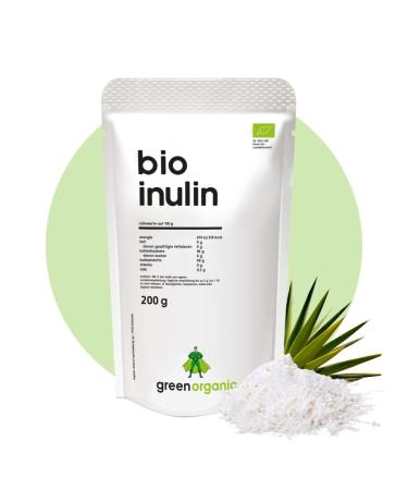 Inulin Pulver Bio 200g |Filler from the Agave |Good water -soluble |Ideal for drinks cooking and baking | Inulin powder from controlled organic cultivation (200 g)