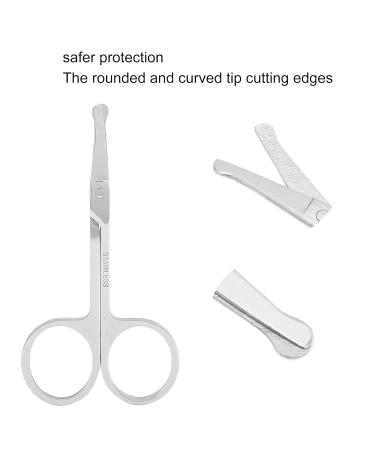 Professional Nose Hair Scissors - Stainless Steel Round Safety Tip Grooming Scissors for Men | Moustache Beard Eyebrow Trimmer - Buy Online on SooperMarket.com