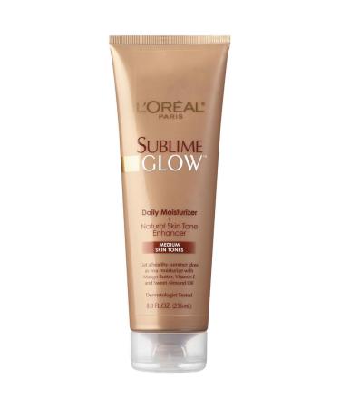 L'Oreal Sublime Glow Daily Moisturizer+Natural Skin Tone Enhancer, Medium Skin Tones 8 oz (Pack of 3)