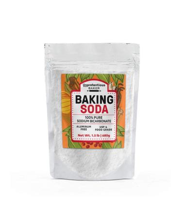 Baking Soda By Unpretentious Baker, 1.5 lb, Aluminum-Free, Non-GMO, Pure Sodium Bicarbonate 1.5 Pound (Pack of 1)