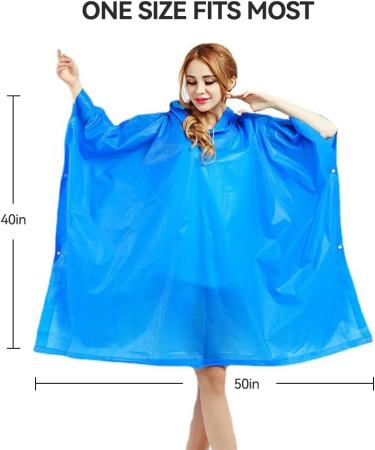 Reusable Pink Rain Ponchos for Adults with Drawstring Hood - Waterproof EVA Rain Coats for Men and Women - Family Pack (2 Pack) - Buy Online on SooperMarket.com