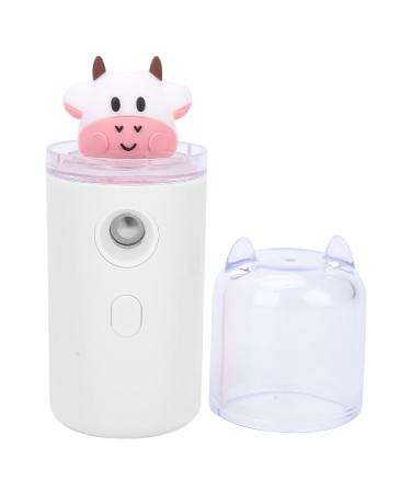 Handy Mist Sprayer Cute cartoon animal portable facial mist sprayer home office moisturizing spray USB Rechargeable Moisturizing Skin Care(White)