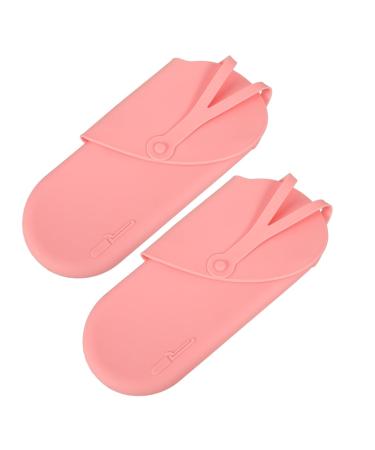 Healeved 2pcs Anti-scald Curling Iron Bag Hanging Storage Pouch Pink Storage Pouch
