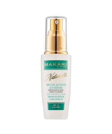 Makari Naturalle Multi-Action Extreme Skin Brightening Serum (1.7 oz) | Brightening Treatment for Dark Spots and Under Eye Circles | Moisturizer for Dry and Irritated Skin with Argan Oil and SPF 16