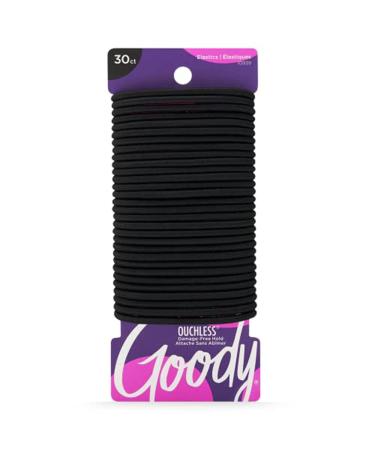 Goody Ouchless Elastic Thick Hair Tie - 30 Count, Thread Space - Medium Hair to Thick Hair - Hair Accessories for Girls 30 Count (Pack of 1)