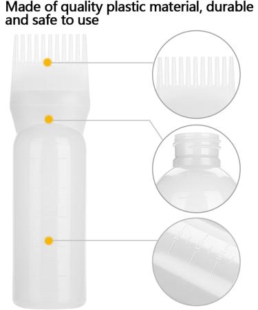 Hair Dyeing Bottle with Graduated Scale for Brush Shampoo Hair Color Oil Comb Applicator Tool Professional Hair Dye Brush Bottle(White) - Buy Online on SooperMarket.com