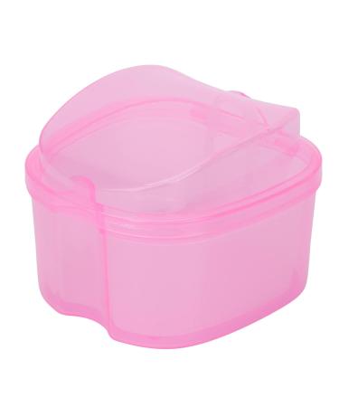 Denture Container with Sieve - Pink Retainer Cleaner & Soaking Cup for Braces | Durable Denture Bath for Cleaning & Storage - Buy Online on SooperMarket.com