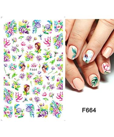 Spring Flowers Nail Art Stickers - Self-Adhesive Fingernail Decals for Women & Girls - Buy Online on SooperMarket.com
