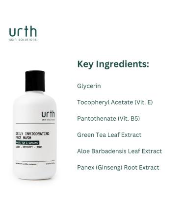 Urth Face Wash with White Tea & Ginseng - Invigorating Daily Cleanser 8oz | Buy Online for Worldwide Shipping - Buy Online on SooperMarket.com