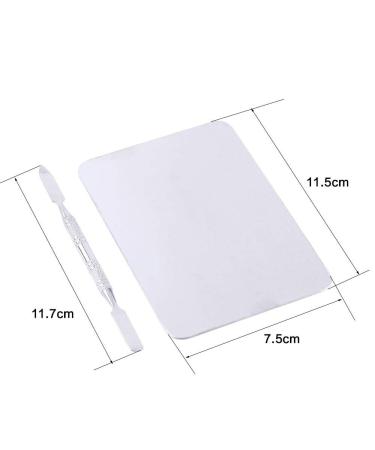 High-Quality Stainless Steel Makeup Mixing Tool & Spatula for Nail Pigments & Foundations | Rectangular Palette (83g) - Buy Online on SooperMarket.com