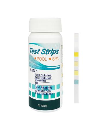 Dajidafu 50piece Easy-to- Test Strips For Precise And Convenient Measurements Water Test Strips PE Pool Test Strip Ph Test Strips six in one 50 pieces/canister six in one 50 pieces/canister