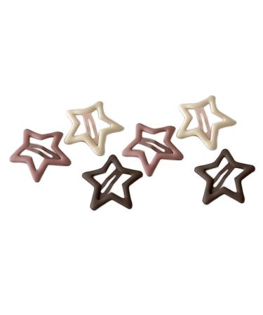 6pcs Multicolor Metal Snap Hair Clips - Matte Elegant Hair Barrettes for Anniversary & Casual Leisure | Star Design Hair Accessories - Buy Online on SooperMarket.com
