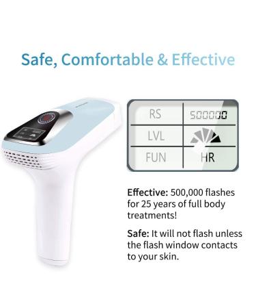 VEME IPL Hair Removal Device for Women - Permanent, Painless Hair Remover with 5 Energy Levels - 500,000 Flashes - Blue & White - Buy Online on SooperMarket.com