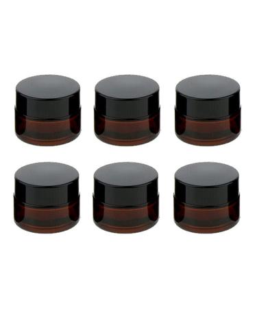 Syixute 6 pieces 5ml amber glass empty can cream can empty refillable container brown glass container with lid and liner clear cremes for cosmetics creams lotion etheric oils powder 6pcs 5ml