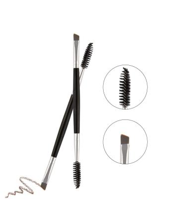 4-Piece Black Double-Head Eyebrow Brush Set | Multi-Functional Spoolie & Comb for Perfect Eyebrow Tinting - International Shipping Available - Buy Online on SooperMarket.com