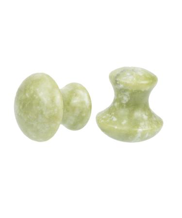 FOYTOKI 2pcs Gua Sha Roller Gua Sha Face Roller Darcy Facial Roller Scratchboard Tools Remove Wrinkles Skin Roller for Face Mushroom Shaped Guasha Board Scraper Tool Eye Massage Set Jade