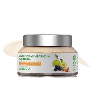 Anti-Pigmentation Face Cream: Kakadu Plum Acai Berry & Almonds | Pigmentation Removal Cream | 100% American Certified Organic | Sulphate & Paraben-free | 50g