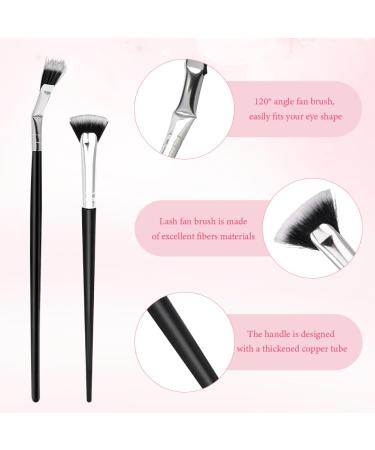 4pcs Mascara Fan Brush Set - Lash Wand Brushes for Eyelashes & Eyebrows - Black Makeup Tools for Perfect Eye Makeup - Buy Online on SooperMarket.com