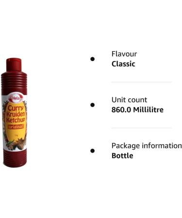 Hela Curry Ketchup Original 800 ml - Classic Flavor | Pack of 1 - Buy Online on SooperMarket.com