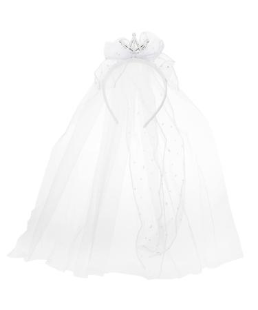 Amosfun children veil wedding girl veil white short veil bride wedding hair accessories for bride wedding studio costume party photo prop