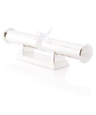 EIO Gifts Personalised Silver Plated Christening Certificate Holder With Stand & Presentation Box - Engraved With Your Custom Text