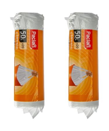 Paclan garbage bags with handle 20 x 50L 20 pieces (pack of 2) Paclan garbage bags with handle 20 pieces (pack of 2) Transparent