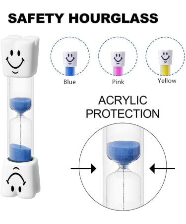 3-Minute Smiley Hourglass Timer for Kids - Fun Toothbrush Countdown | 3-Piece Set - Buy Online on SooperMarket.com